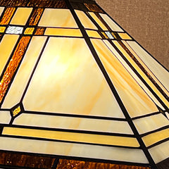 Capulina Tiffany Lamp Cream Mission Stained Glass Floor Lamp 2-Light