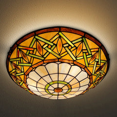 Tiffany Ceiling Lights, Stained Glass Ceiling Light 3-Lights 16 Inch Tiffany Flush Mount Ceiling Light for Bedroom Dining Living Room Entryway Foyer