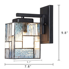 ARTZONE Tiffany Modern Style Wall Sconces 1-Light, Stained Glass Wall Lamp Lighting for Bedroom, Bathroom, Living Room