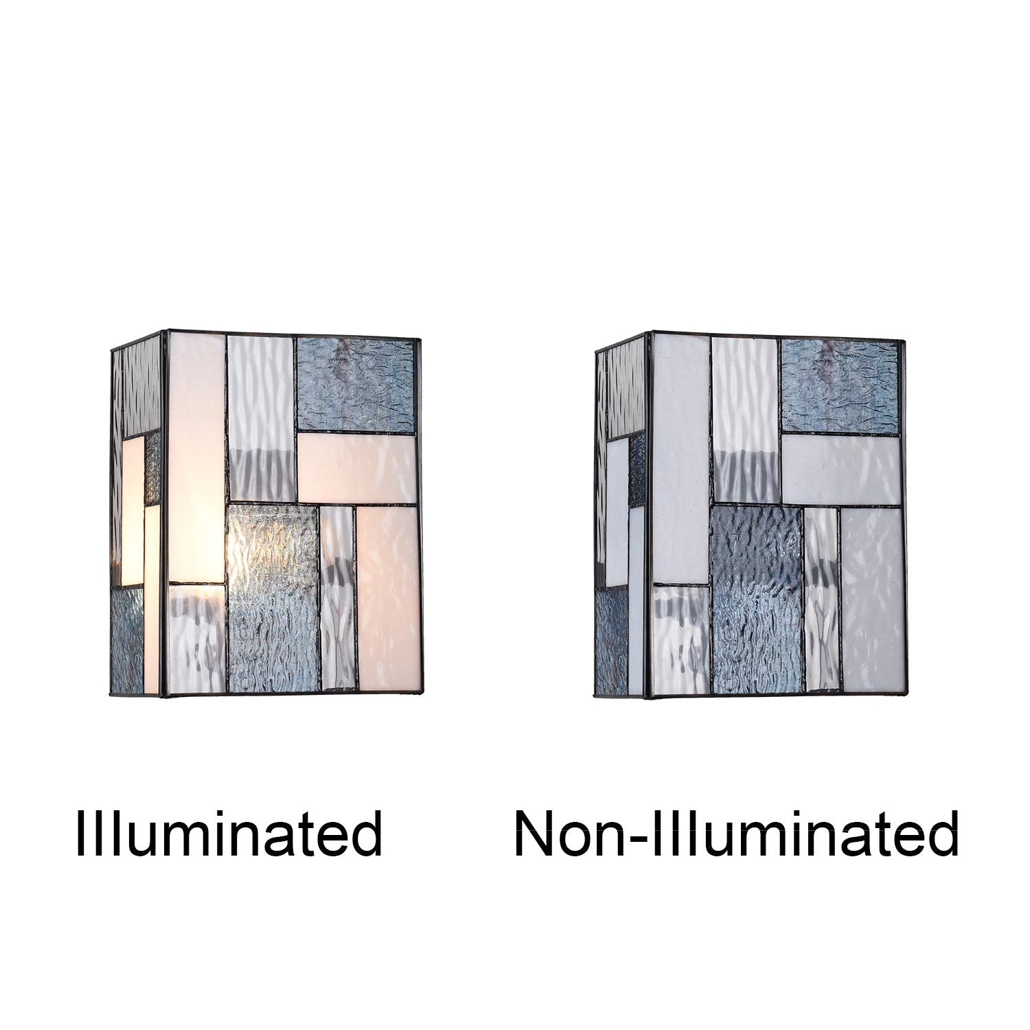 ARTZONE ONE Tiffany Wall Sconces 5.1x7.8x9.8 Inches, Modern Tiffany Style Wall Sconces Stained Glass Wall Light for Bedroom/Bathroom/Livingroom/Corridor/Stairway