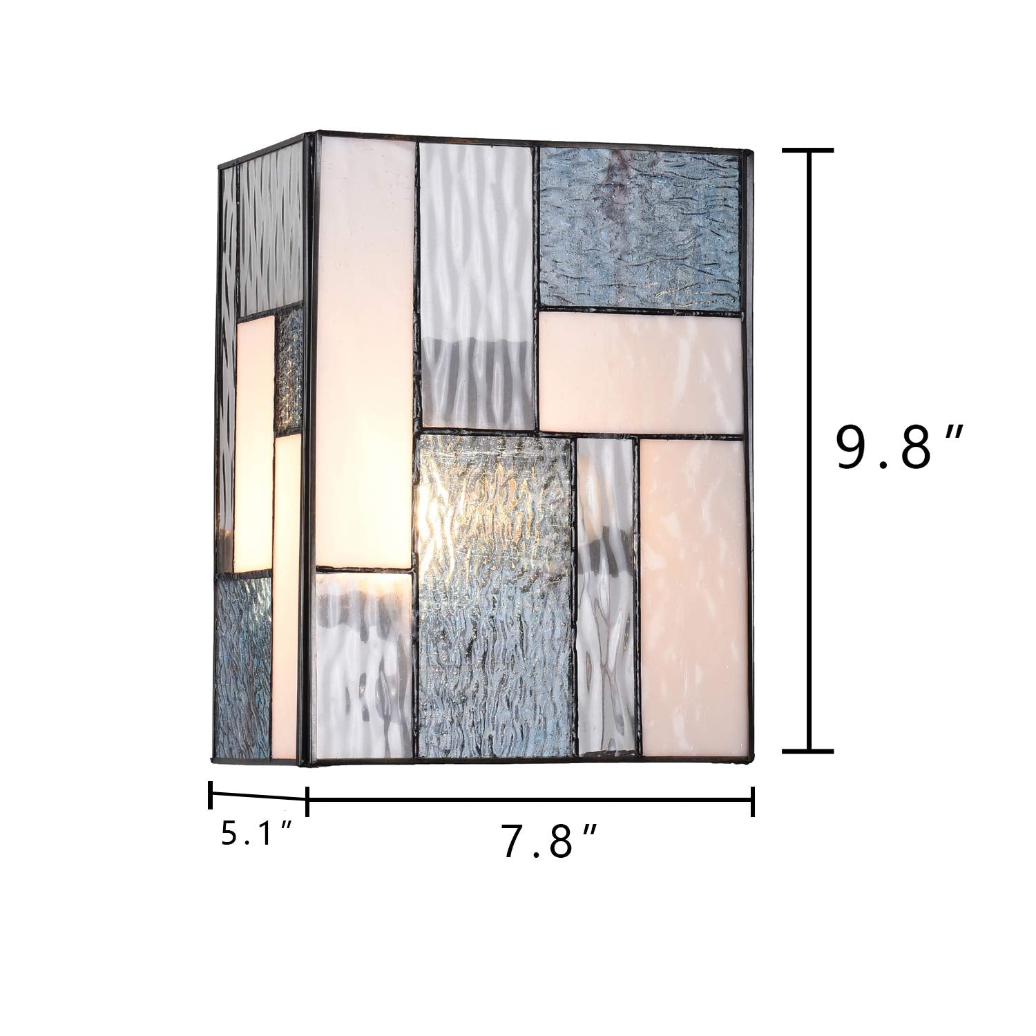 ARTZONE ONE Tiffany Wall Sconces 5.1x7.8x9.8 Inches, Modern Tiffany Style Wall Sconces Stained Glass Wall Light for Bedroom/Bathroom/Livingroom/Corridor/Stairway