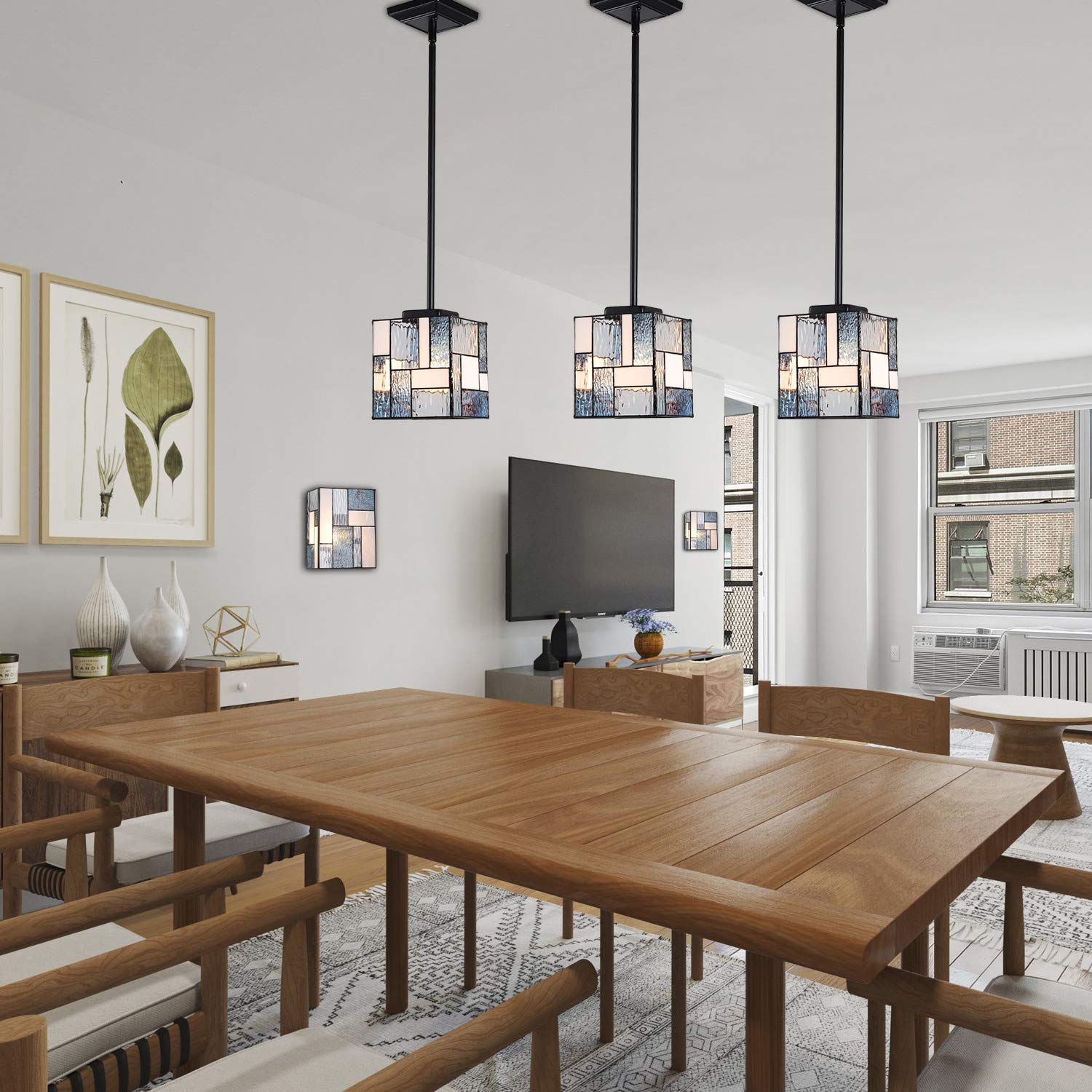 ARTZONE ONE Tiffany Wall Sconces 5.1x7.8x9.8 Inches, Modern Tiffany Style Wall Sconces Stained Glass Wall Light for Bedroom/Bathroom/Livingroom/Corridor/Stairway