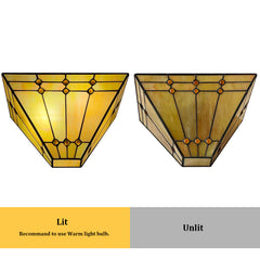 COTOSS Tiffany Wall Sconce Lighting Mission Style Stained Glass Lamp Shade Wall Mounted Light for Living Room Bedroom Hallway UL Listed E26 Base