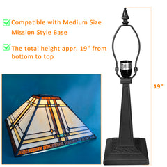 Capulina Tiffany Lamp Shade 12 Inches Wide Accessories Replacement Cream Mission Style Stained Glass Lampshade Only for Table Lamp