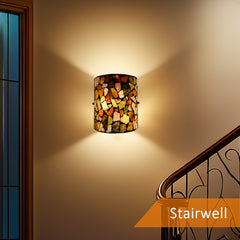 Tiffany Wall Sconces, Natural Shell Lampshade Mosaic Wall Light for Bedroom, Stairway, Corridor