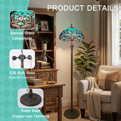 ARTZONE Gorgeous Tiffany Floor Lamp Stained Glass Floor Lamp