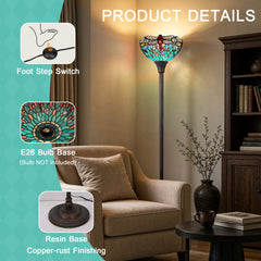 ARTZONE Gorgeous Tiffany Torchiere Floor Lamp