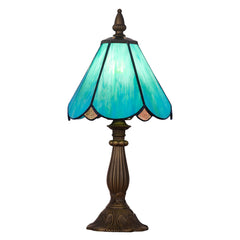 Cotoss Tiffany Table Lamp,Handcrafts Stained Glass Style Table Light,Small Desk Bedside Table Night Lamp for Living Room Bedroom Study Office Bookcase Desk Light