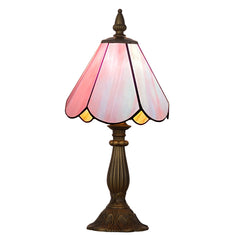 Cotoss Tiffany Table Lamp,Handcrafts Stained Glass Style Table Light,Small Desk Bedside Table Night Lamp for Living Room Bedroom Study Office Bookcase Desk Light