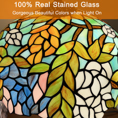 Capulina Tiffany Lamp Wisteria Style Stained Glass Table Lamp 3-Light