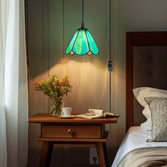 Cotoss Tiffany Pendant Light 1 - Light7 inch hanging pendant plug in Pendant,Perfect for a bedroom nightstand
