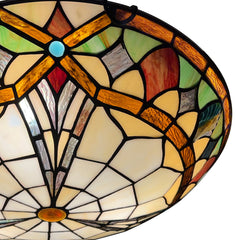 ARTZONE Tiffany Ceiling Lights, Stained Glass Ceiling Light 3-Lights 16 Inch Tiffany Flush Mount Ceiling Light for Bedroom Dining Living Room Entryway Foyer