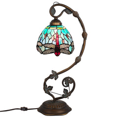 ARTZONE Antique Tiffany Lamp Stained Glass Tbale Lamp