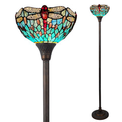 ARTZONE Gorgeous Tiffany Torchiere Floor Lamp