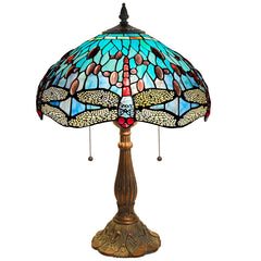 ARTZONE Antique Tiffany Table Lamp Stained Glass Bedside Table Lamp