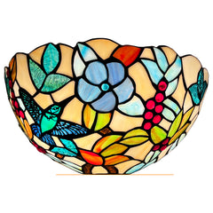 Capulina Tiffany Lamp Grape Style Stained Glass Wall Sconce 2-Light