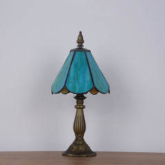 Cotoss Tiffany Table Lamp,Handcrafts Stained Glass Style Table Light,Small Desk Bedside Table Night Lamp for Living Room Bedroom Study Office Bookcase Desk Light