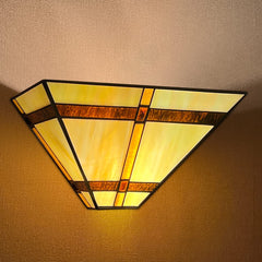 Thatyears Tiffany Style Wall Sconce Lamp-12'' Stained Glass Mission Tiffany Sconces Wall Lighting for Living Room Bedroom Corridor Hallway