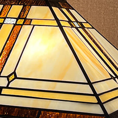 Thatyears Tiffany Floor Lamp Cream Diamond Style Stained Glass 16X16X65 inches Standing Lamp for Living Room Bedroom Office