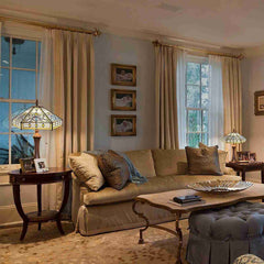 Capulina Tiffany Table Lamp, Mission Hexagon Virgin Style Stained Glass Reading Desk Lamp 2-Light 16x16x24 Inches Decor for Home Office Bedroom Living Room