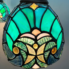 COTOSS Tiffany Chandelier for Dining Room 3 Lights Stained Glass Chandeliers Lighting Fixtures Antique Style Ceiling Hanging Lamp for Kitchen Dinning Area Sitting Room Foyer