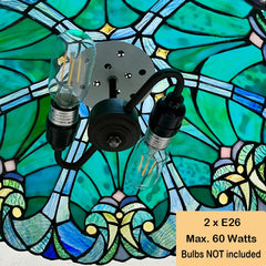COTOSS Tiffany Pendant Light fixtures Hanging Lamp Stained Glass Light Decor for Dining Living Room Kitchen Island Study Hallway