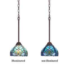 COTOSS Tiffany Pendant Light fixtures Hanging Lamp Stained Glass Light Decor for Dining Living Room Kitchen Island Study Hallway