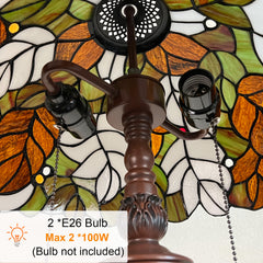 Tiffany Lamp 16" Large Stained Glass Floor Lamp for Living Room