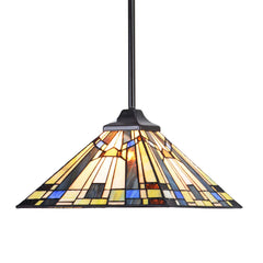Capulina Tiffany Pendant Light Fixtures 12 Inch Wide Green Blue Style Stained Glass Hanging Lamp Decor for Kitchen Island Dining Room Bar Hallway Study