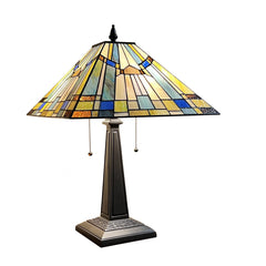 Capulina Tiffany Table Lamp Bedside Reading Lamp 2-Light 16 Wide Antique Mission Style Handicrafts Desk Lamp for Bedrooms Living Room Office