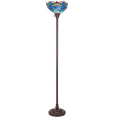 Capulina Tiffany Floor Lamp Industrial Pole Vintage Dragonfly Style