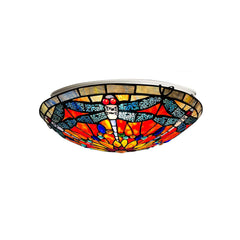 Artzone Tiffany Stained Glass Flush Mount Ceiling Light