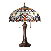 Capulina Tiffany Table Lamp Bedside Reading Lamp 2-Light 16" Wide Traditional Crafts Antique Art Style Desk Lamp for Bedrooms Living Room