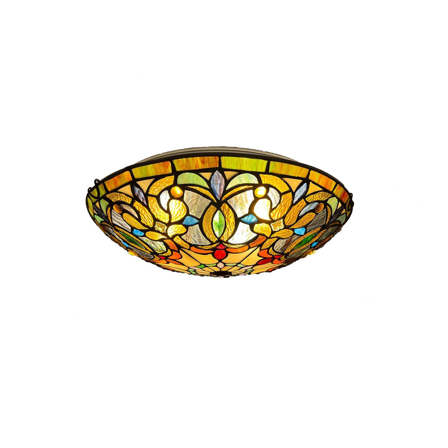 Artzone Tiffany Stained Glass Flush Mount Ceiling Light