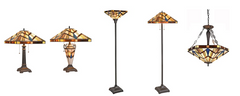 Capulina Tiffany Table Lamp 3-Light 16 Wide Stained Glass