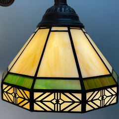 Capulina Tiffany Chandeliers Pendant Light 3-Light Retro Simple Cream Style Stained Glass Hangings Light for Living Dining Room Foyer Farmhouse