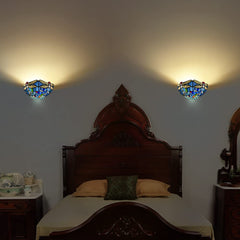 Capulina Tiffany Wall Sconces 12 Wide Stained Glass Vintage Dragonfly Style Wall Light for Hallway Stairway Bedroom