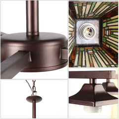 Capulina Tiffany Chandeliers 5-Light Stained Glass Antique Style Pendant Light