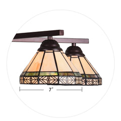 Capulina Tiffany Chandeliers 5-Light Stained Glass Shade Antique Style Pendant Light
