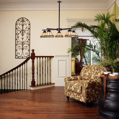 Capulina Tiffany Chandeliers 5-Light Stained Glass Shade Antique Style Pendant Light