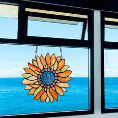 Capulina Sunflower Stained Glass Window Hangings Handicrafts