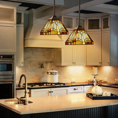 Capulina Tiffany Pendant Lights Wide Stained Glass