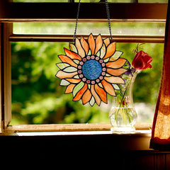 Capulina Sunflower Stained Glass Window Hangings Handicrafts