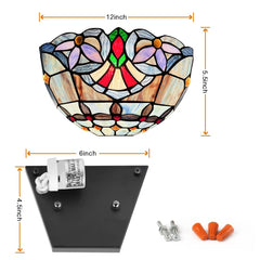 Tiffany Wall Sconces Stained Glass Antique Vintage Style Wall Light