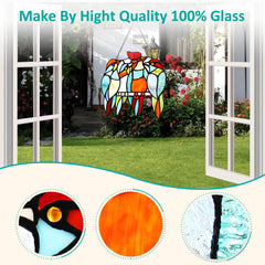 Capulina 4 Tit Birds Stained Glass Window Hangings