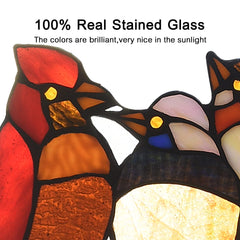 Capulina Stained Glass Birds Window Hangings Tiffany Style Handicrafts Birds Suncatcher Home Office Decor Gifts for Grandma Mom