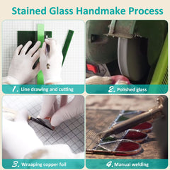 Capulina 4 Tit Birds Stained Glass Window Hangings