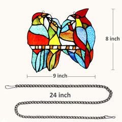 Capulina 4 Tit Birds Stained Glass Window Hangings