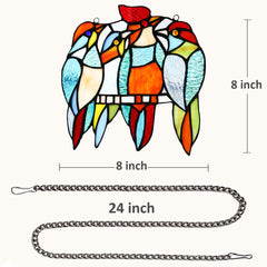 Capulina 4 Tit Birds Stained Glass Window Hangings