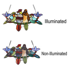 Capulina 4 Tit Birds Stained Glass Window Hangings Tiffany